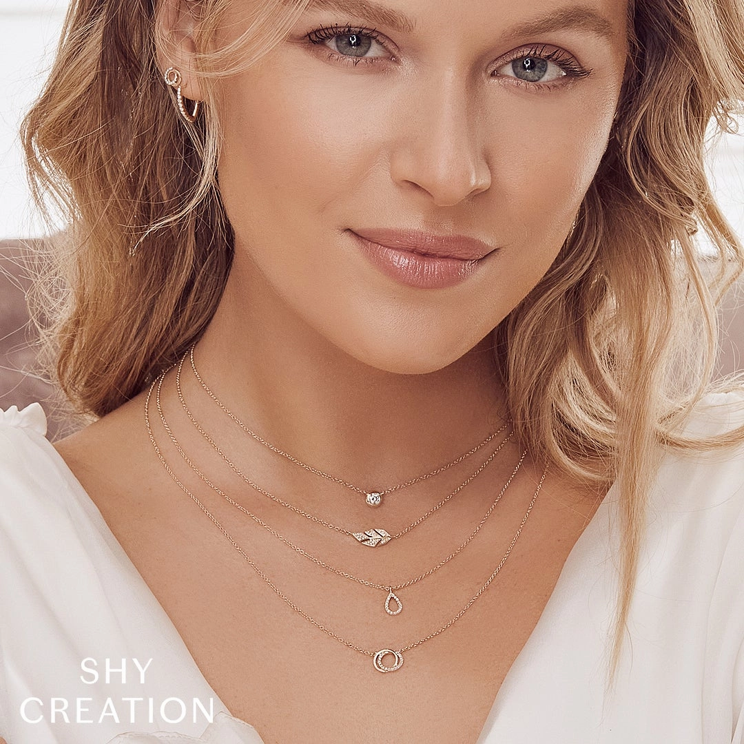 Shy Creation 0.20Ct Diamond Bezel Necklace SC55012541