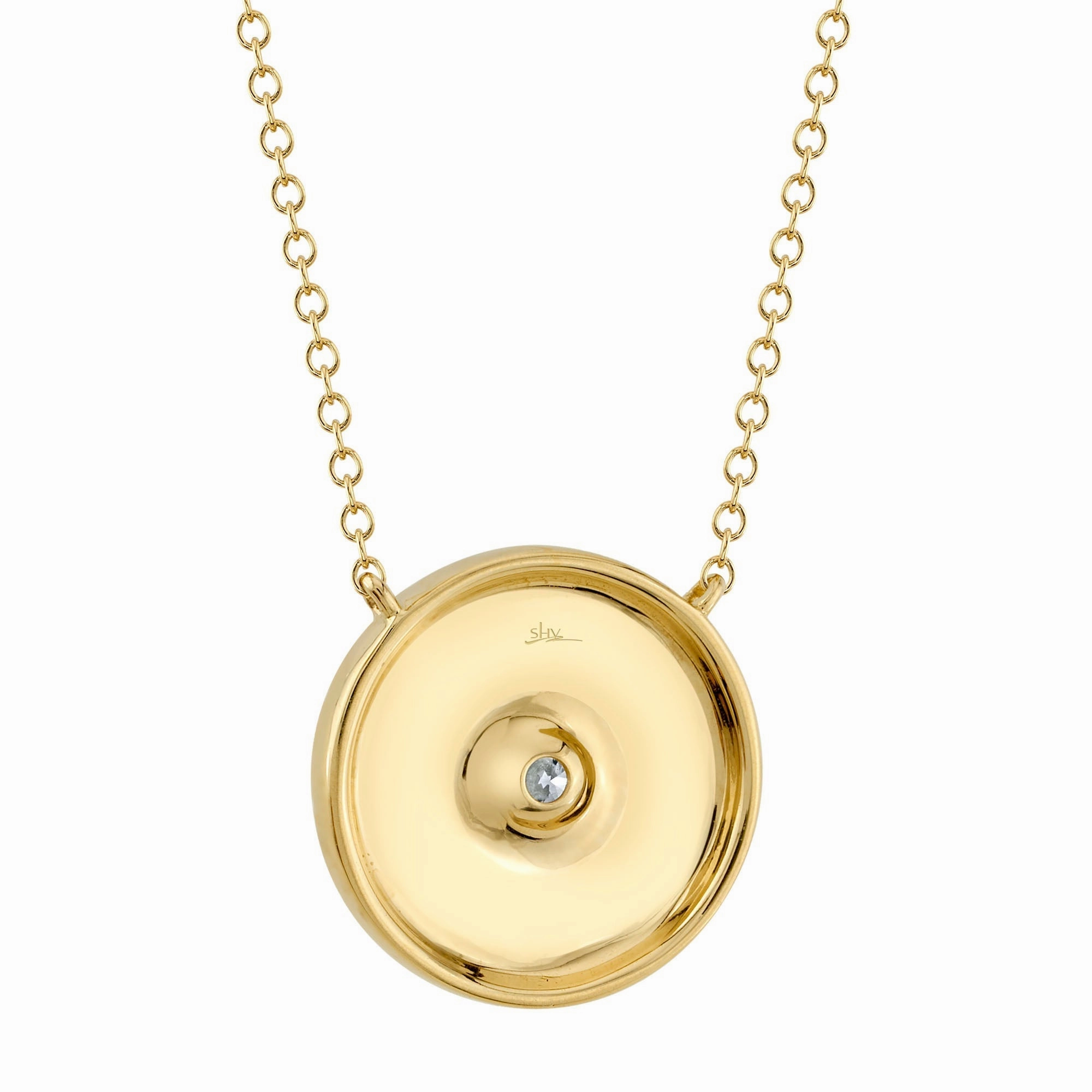 Shy Creation 0.20Ct Diamond Circle Necklace SC55024284
