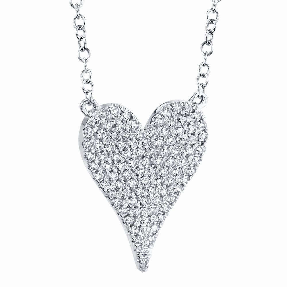 Shy Creation 0.21Ct Diamond Pave Heart Necklace SC55002004