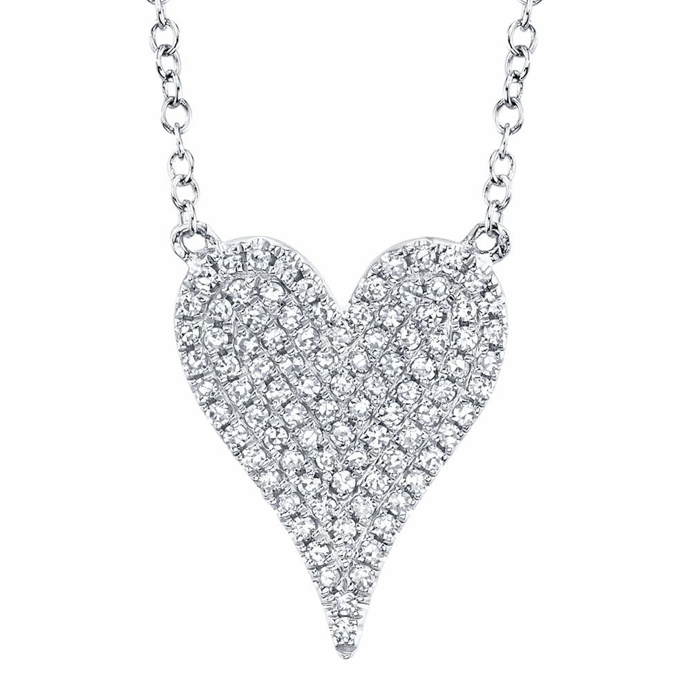 Shy Creation 0.21Ct Diamond Pave Heart Necklace SC55002004