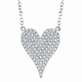 Shy Creation 0.21Ct Diamond Pave Heart Necklace SC55002004