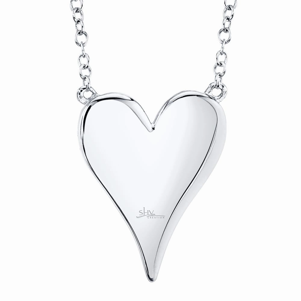 Shy Creation 0.21Ct Diamond Pave Heart Necklace SC55002004