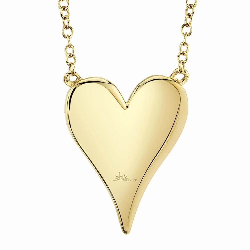 Shy Creation 0.21Ct Diamond Pave Heart Necklace SC55002005