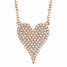 Shy Creation 0.21Ct Diamond Pave Heart Necklace SC55002006