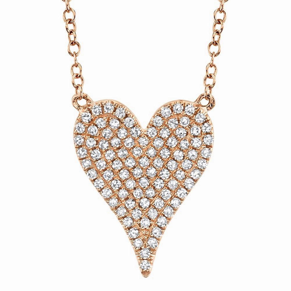 Shy Creation 0.21Ct Diamond Pave Heart Necklace SC55002006