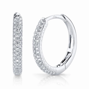 Shy Creation 0.21Ct Diamond Pave Hoop Earring SC55004581