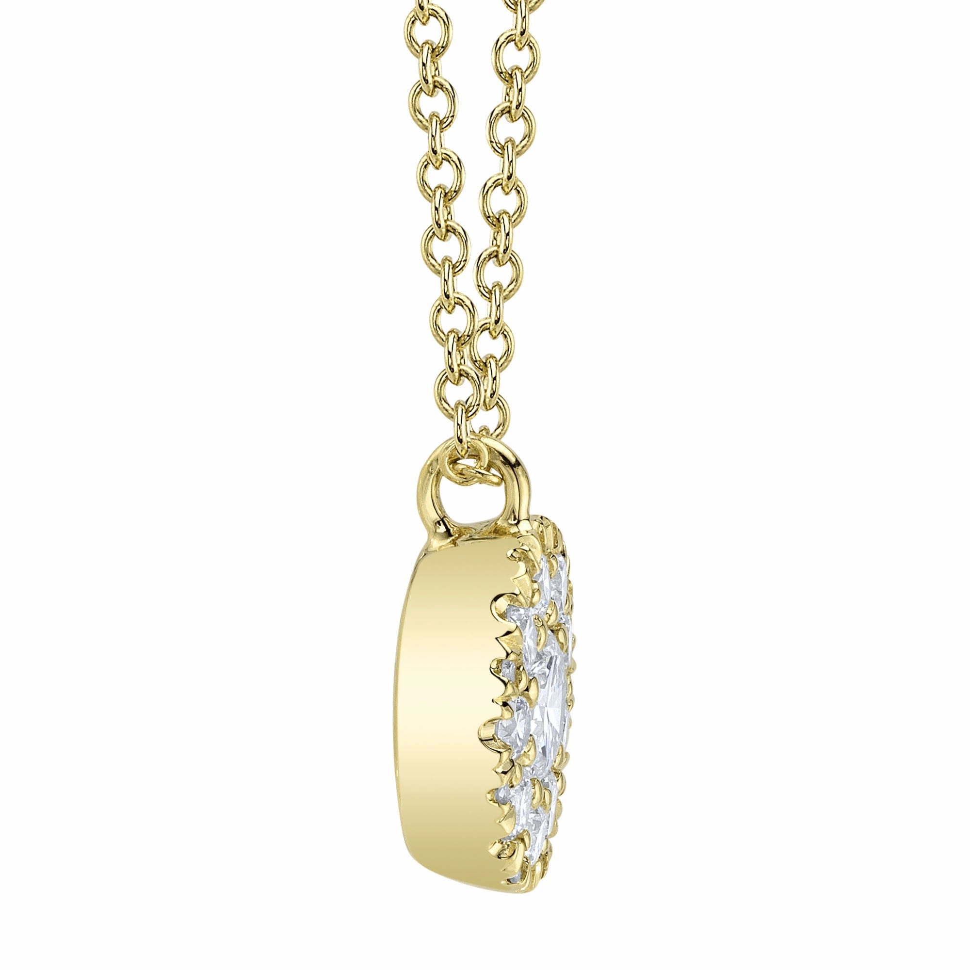 Shy Creation 0.22Ct-Ctr(Round) 0.28Ct-Side Diamond Cluster Necklace SC22008044