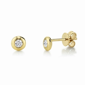 Shy Creation 0.22Ct Diamond Bezel Stud Earring SC55004064