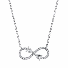 Shy Creation 0.22Ct Diamond Pear Infinity Necklace SC55019575