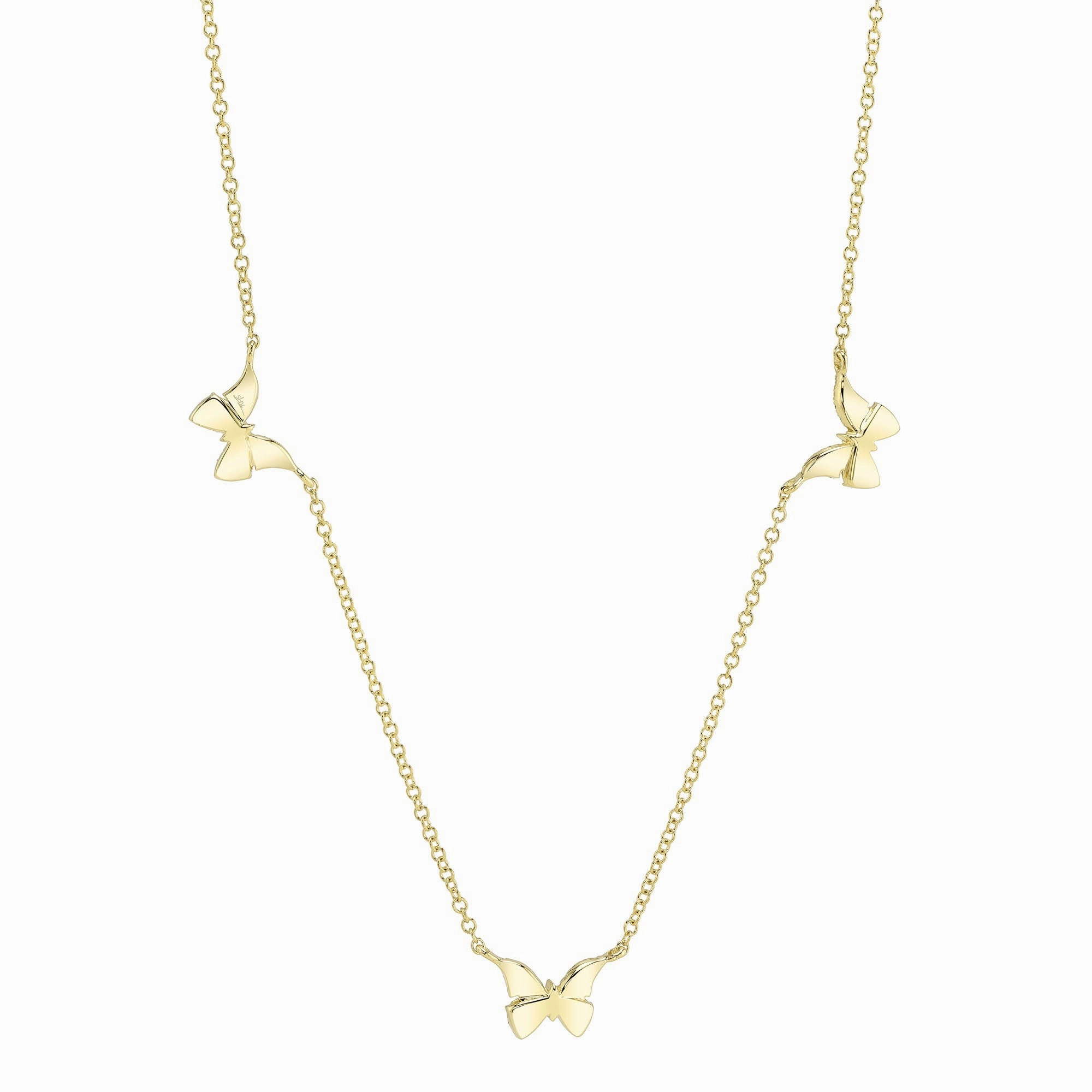 Shy Creation 0.23Ct Diamond Butterfly Necklace SC55024047