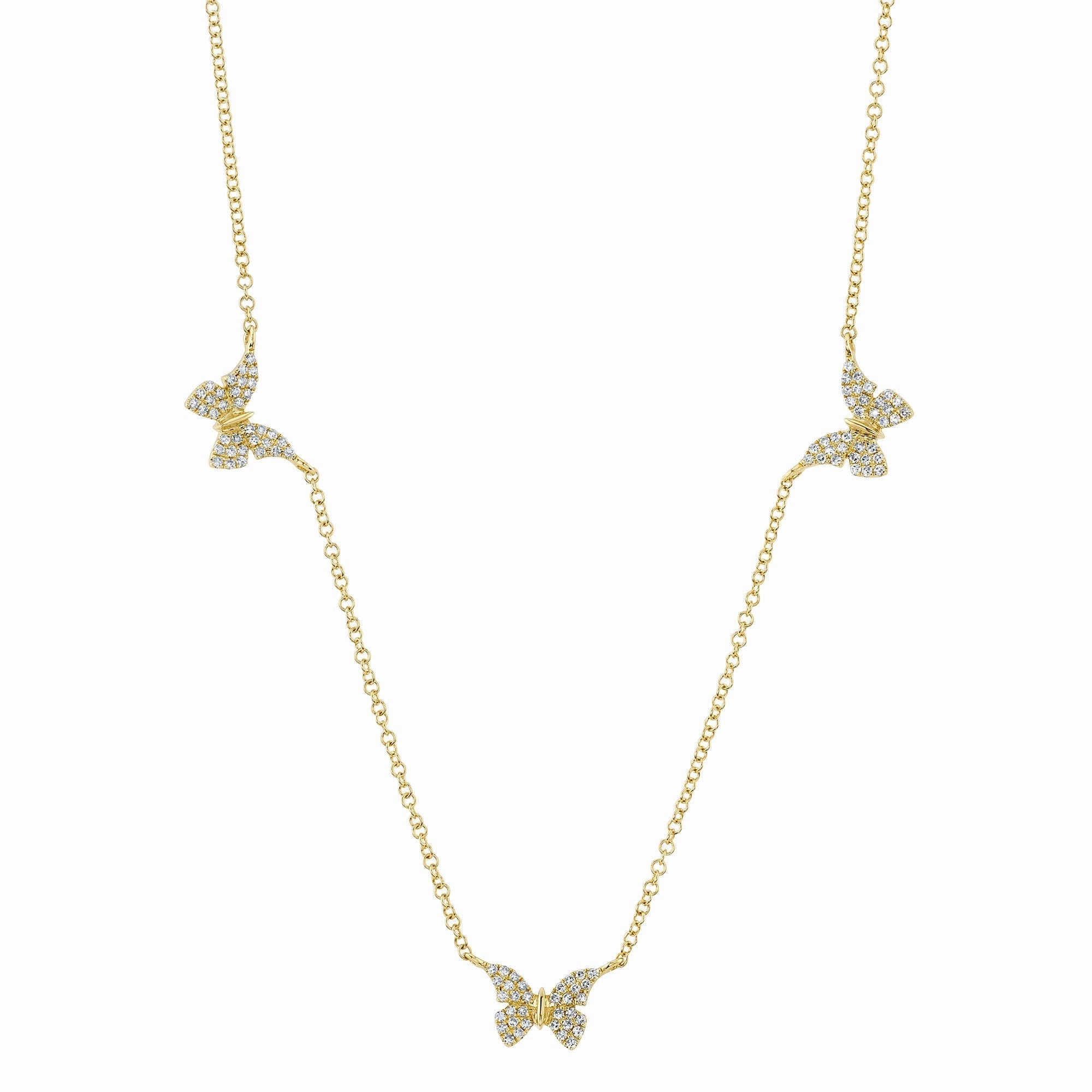 Shy Creation 0.23Ct Diamond Butterfly Necklace SC55024047