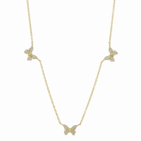 Shy Creation 0.23Ct Diamond Butterfly Necklace SC55024047
