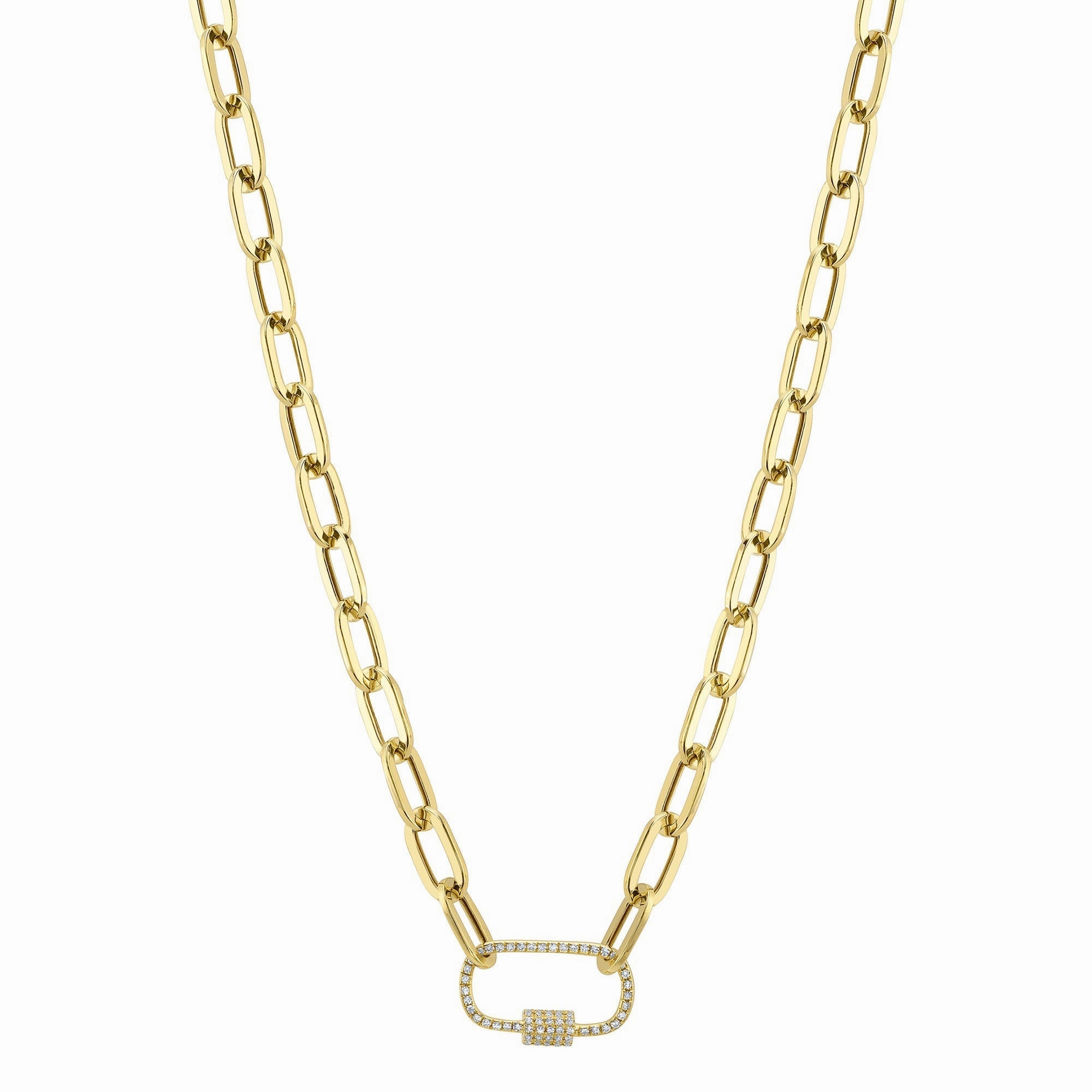 Shy Creation 0.23Ct Diamond Paper Clip Link Necklace SC55022706