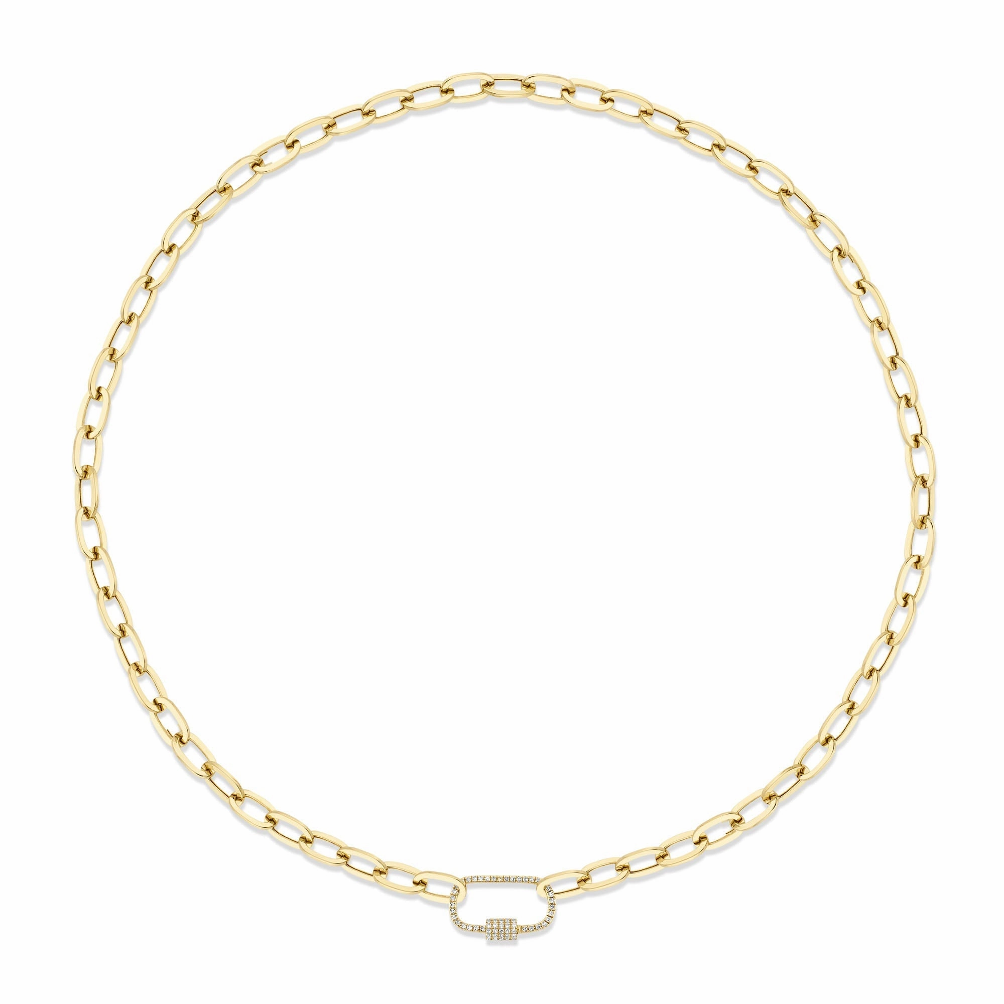 Shy Creation 0.23Ct Diamond Paper Clip Link Necklace SC55022706