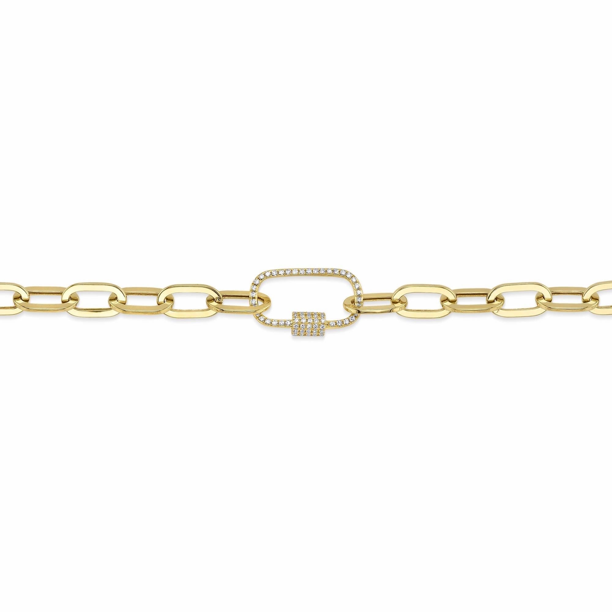 Shy Creation 0.23Ct Diamond Paper Clip Link Necklace SC55022706