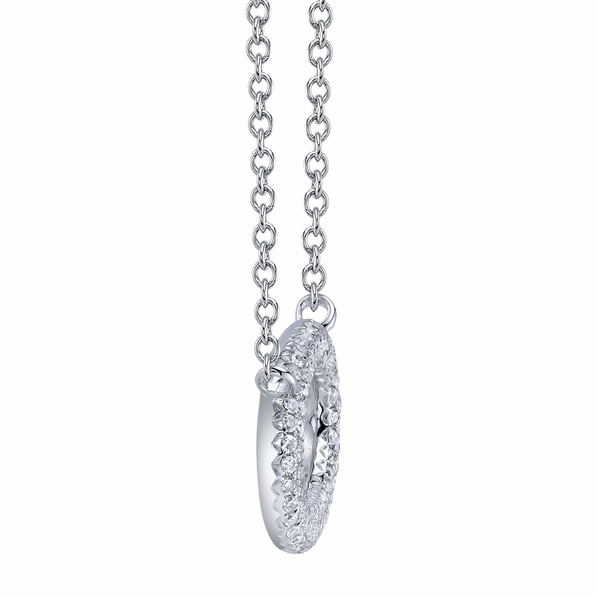 Shy Creation 0.23Ct Diamond Pave Oval Necklace SC55024586