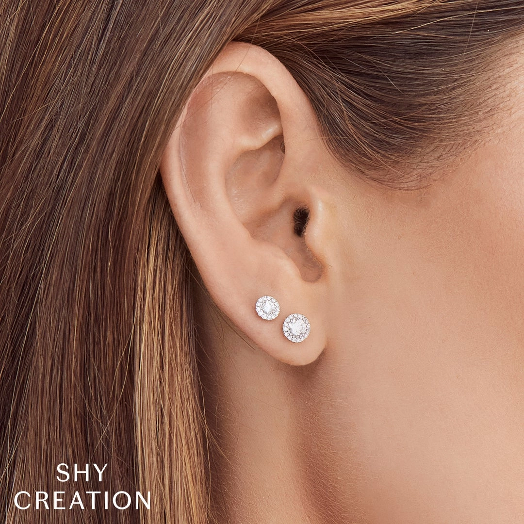 Shy Creation 0.24Ct Diamond Stud Earring SC55002599