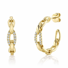 Shy Creation 0.25Ct Diamond Link Hoop Earring SC55024782D1.00