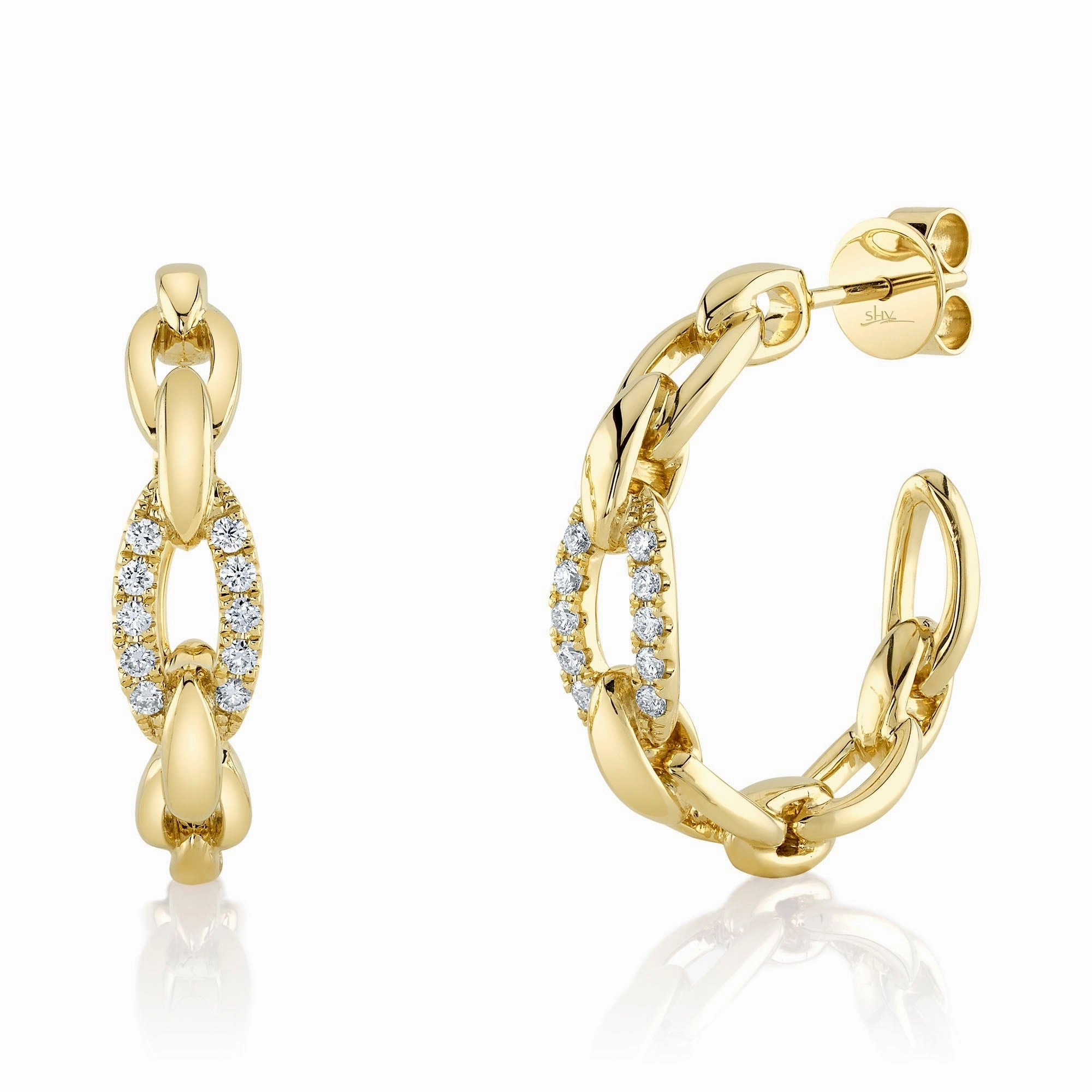 Shy Creation 0.25Ct Diamond Link Hoop Earring SC55024782D1.00