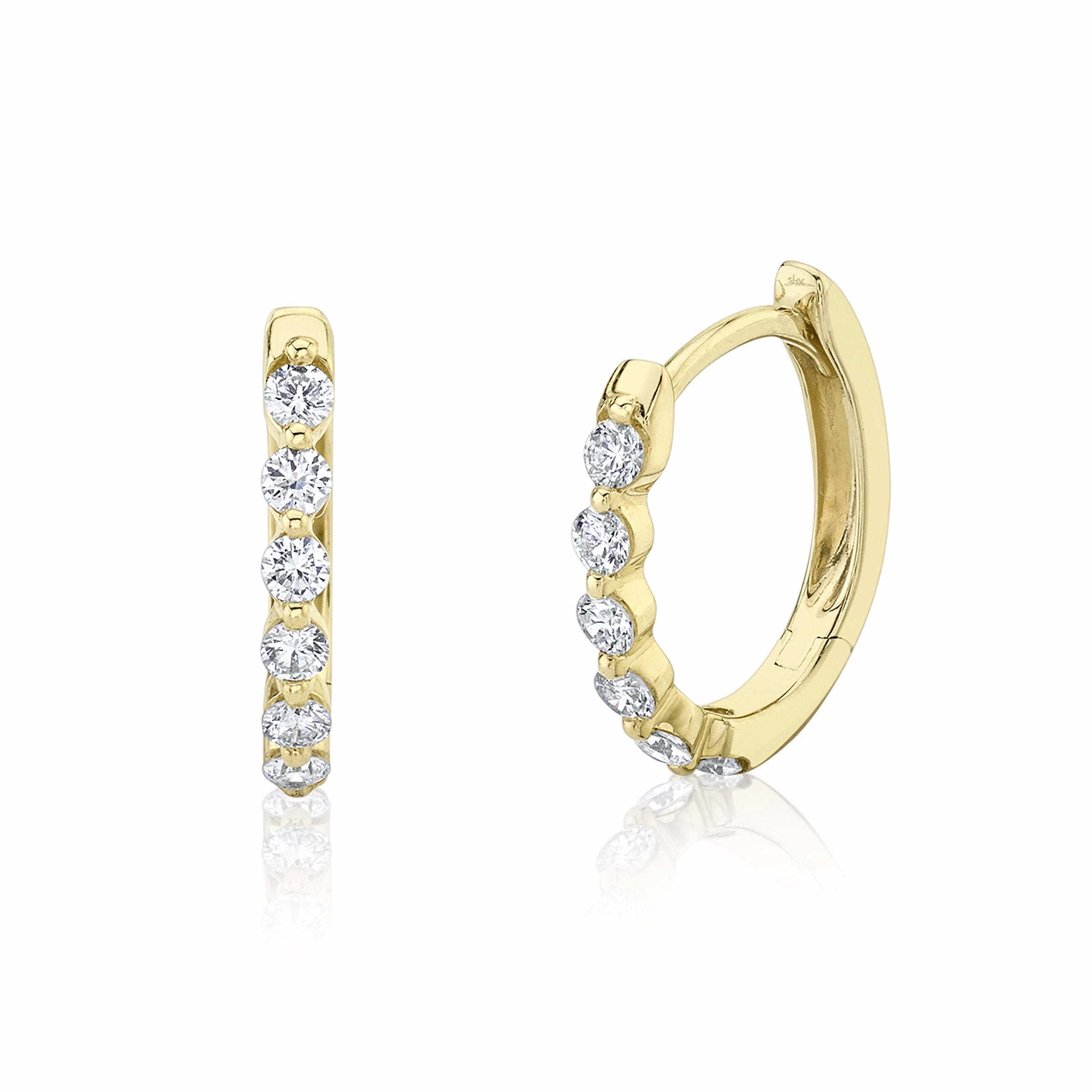 Shy Creation 0.26Ct Diamond Oval Huggie Earring SC55021642