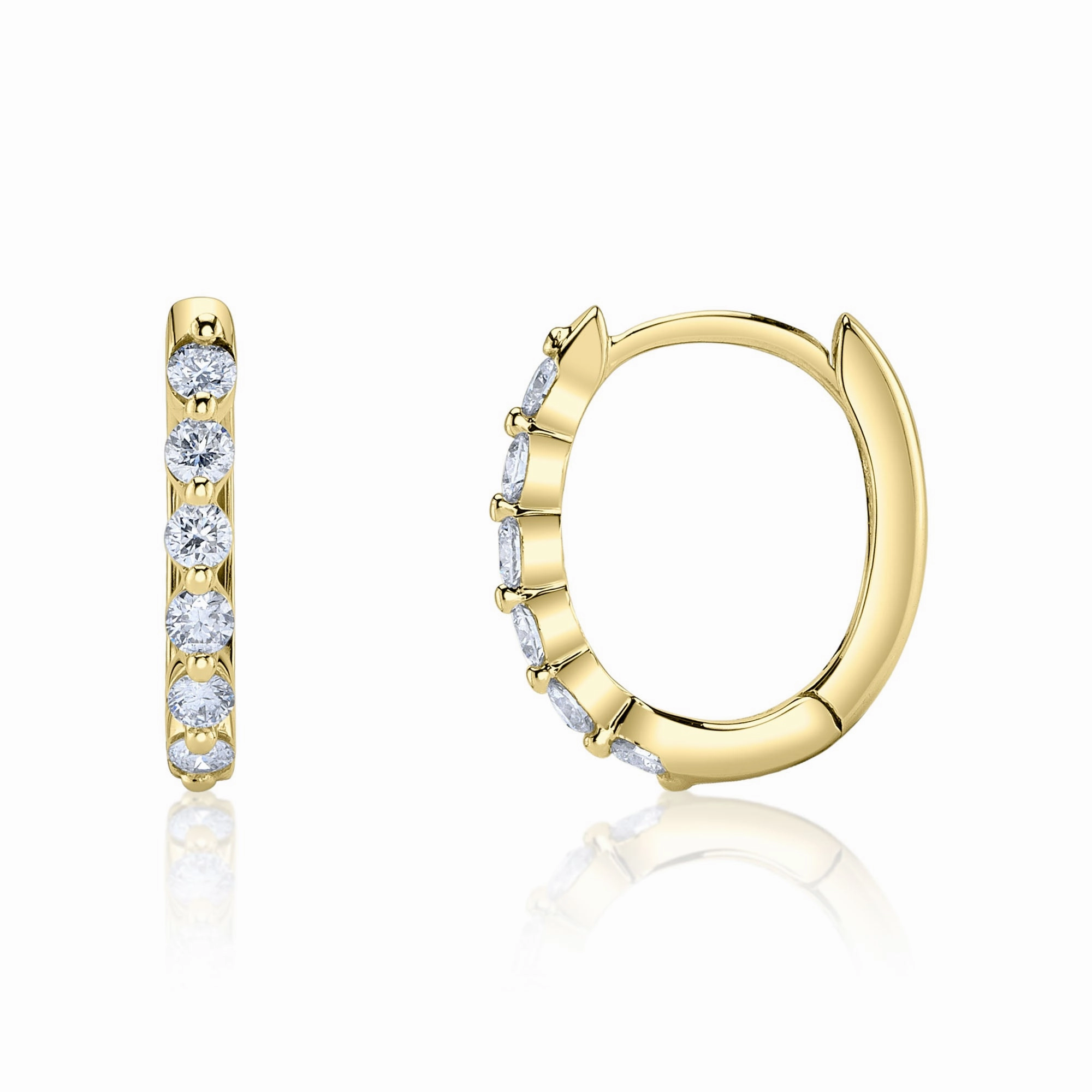 Shy Creation 0.26Ct Diamond Oval Huggie Earring SC55021642