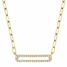 Shy Creation 0.26Ct Diamond Paper Clip Link Necklace SC55023560