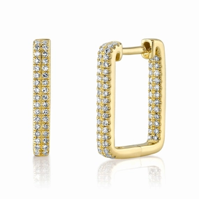 Shy Creation 0.27Ct Diamond Rectangle Hoop Earring SC55024155H0.60