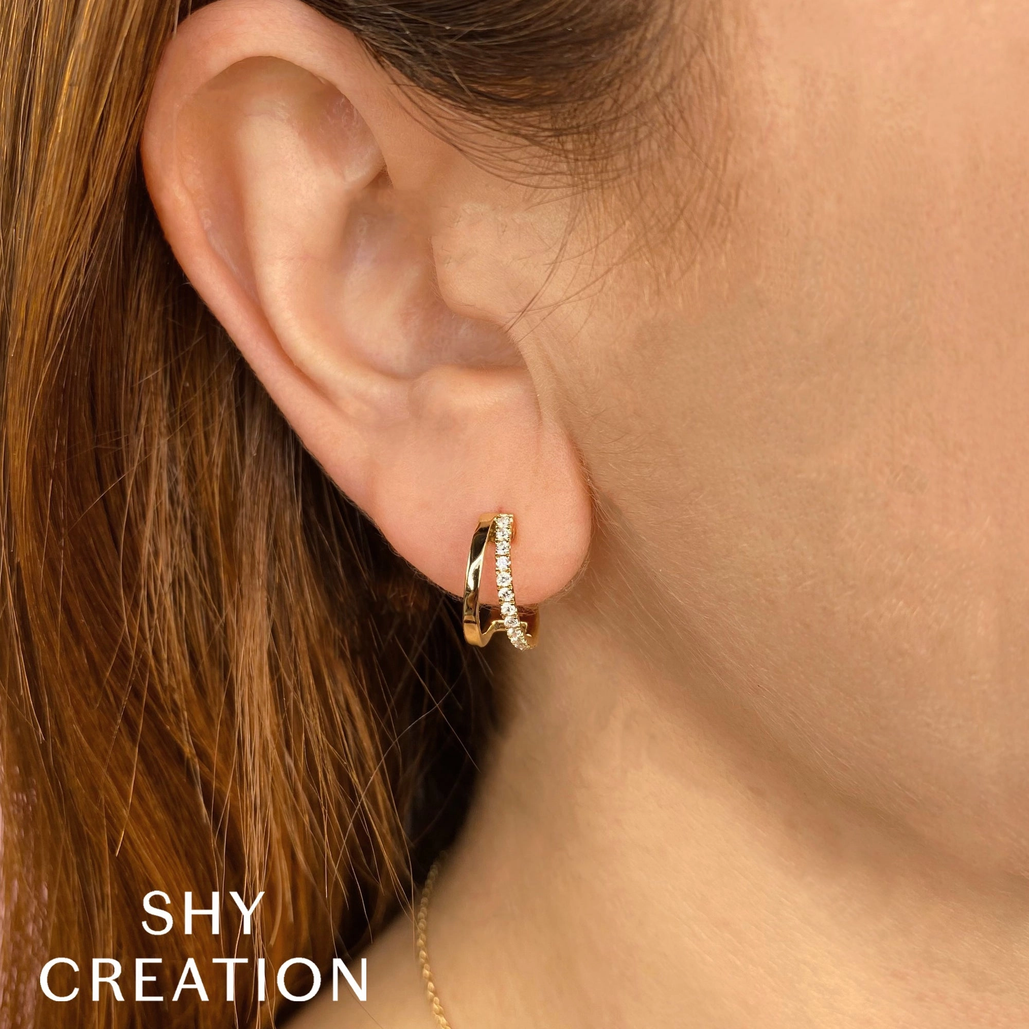 Shy Creation 0.28Ct Diamond Hoop Earring SC55024883D0.65
