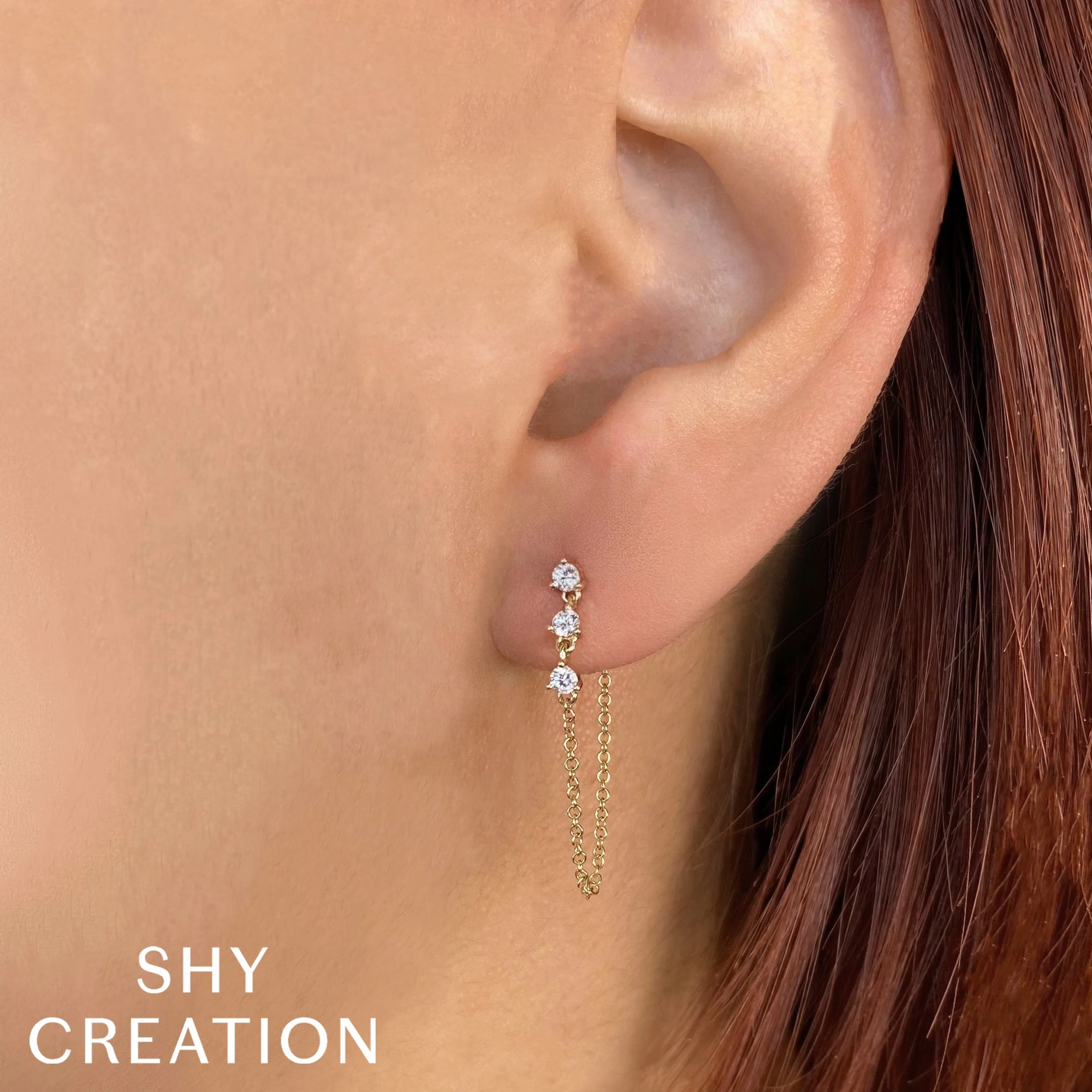 Shy Creation 0.29Ct Diamond Chain Earring SC55025031