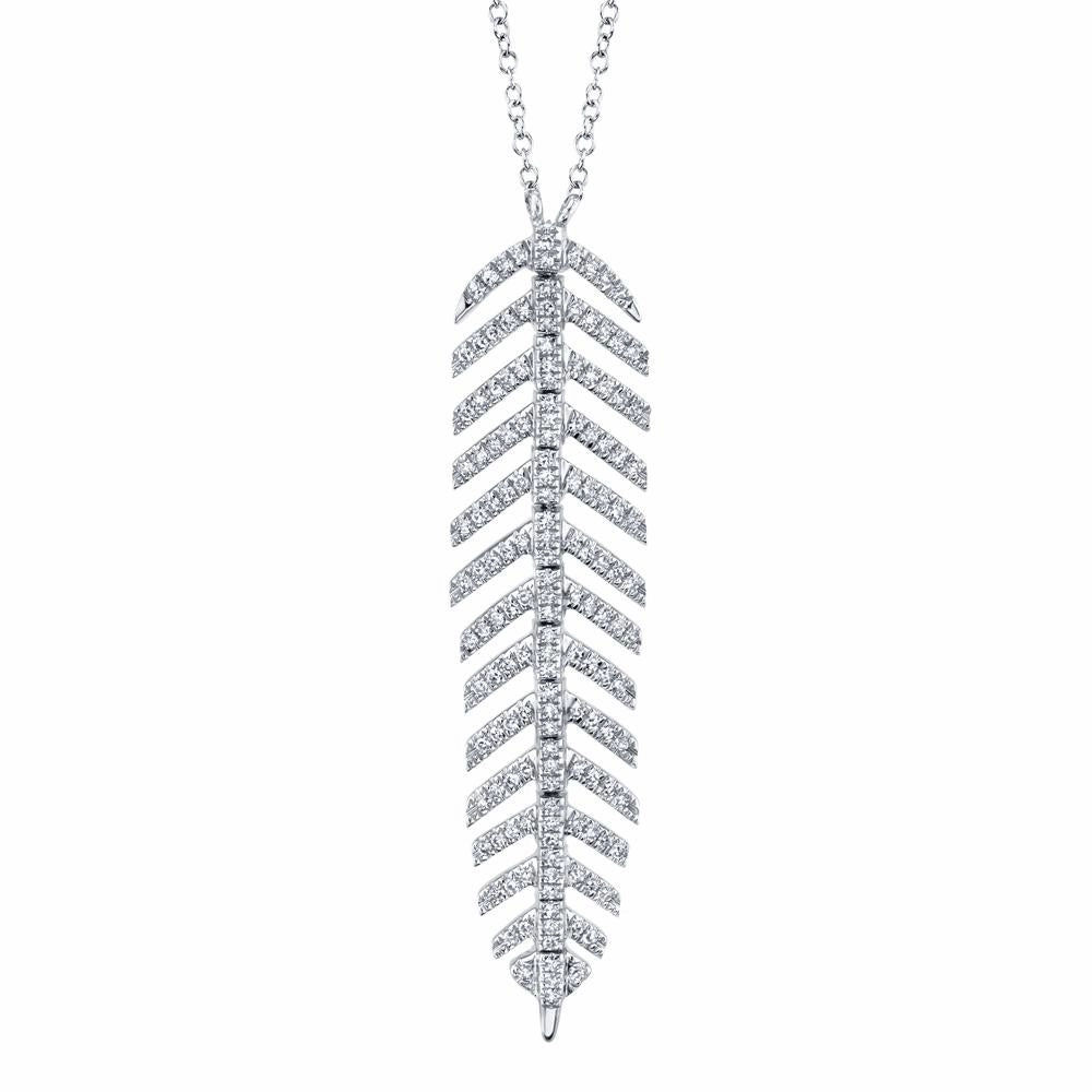 Shy Creation 0.29Ct Diamond Feather Necklace SC55006044