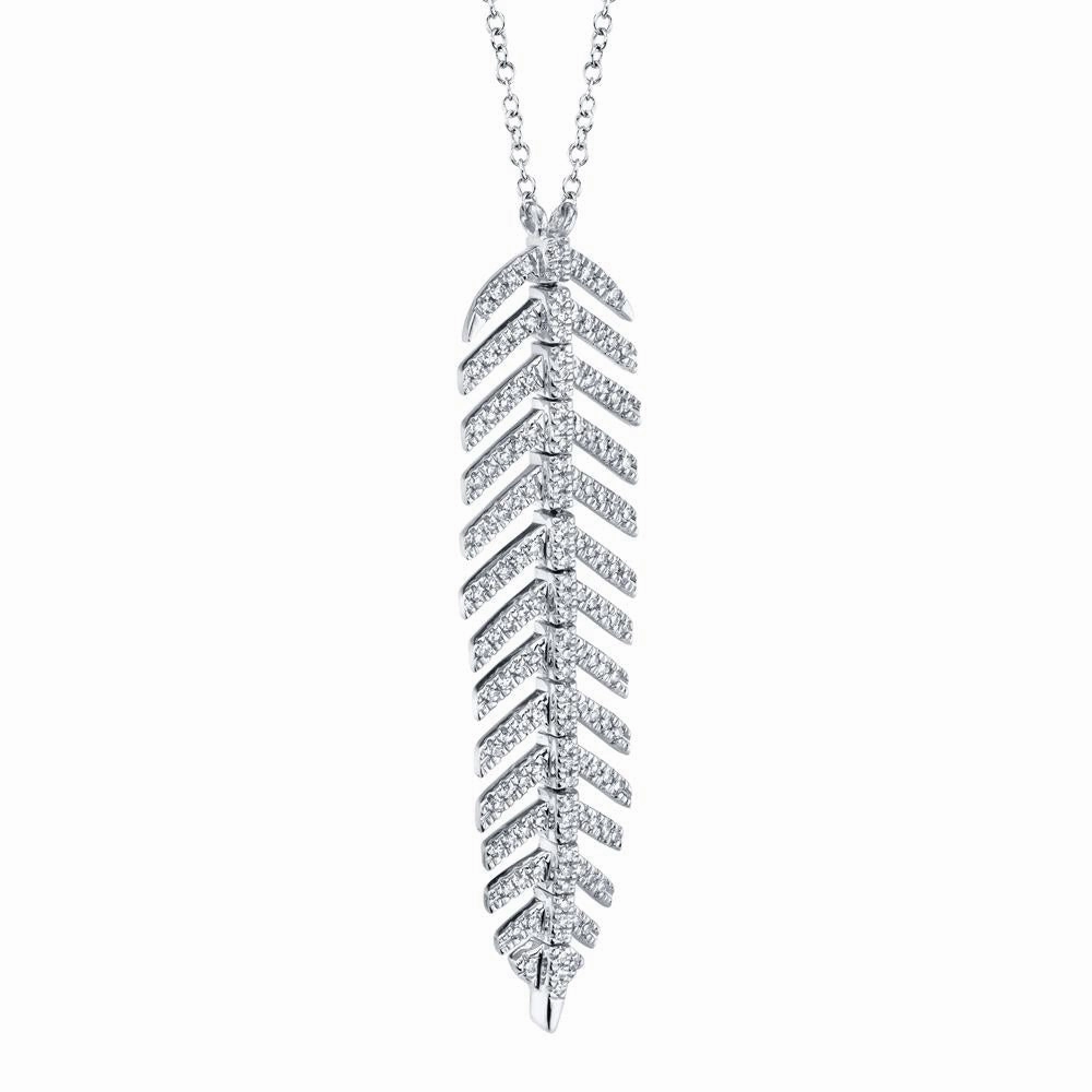 Shy Creation 0.29Ct Diamond Feather Necklace SC55006044