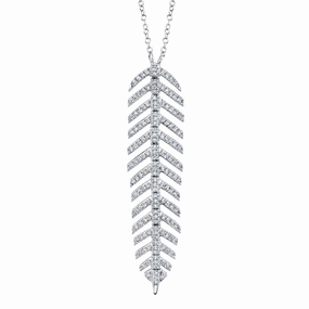 Shy Creation 0.29Ct Diamond Feather Necklace SC55006044