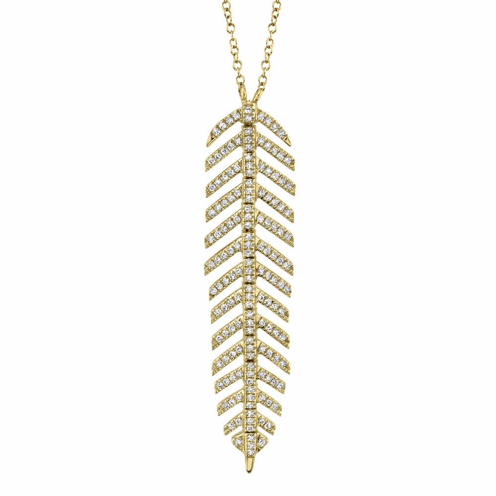 Shy Creation 0.29Ct Diamond Feather Necklace SC55006045