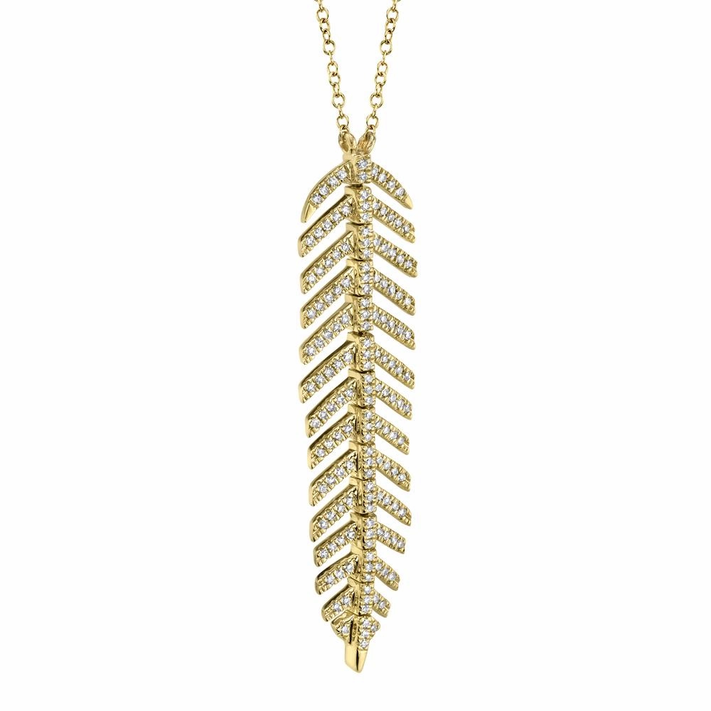 Shy Creation 0.29Ct Diamond Feather Necklace SC55006045