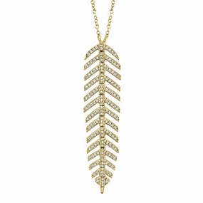Shy Creation 0.29Ct Diamond Feather Necklace SC55006045