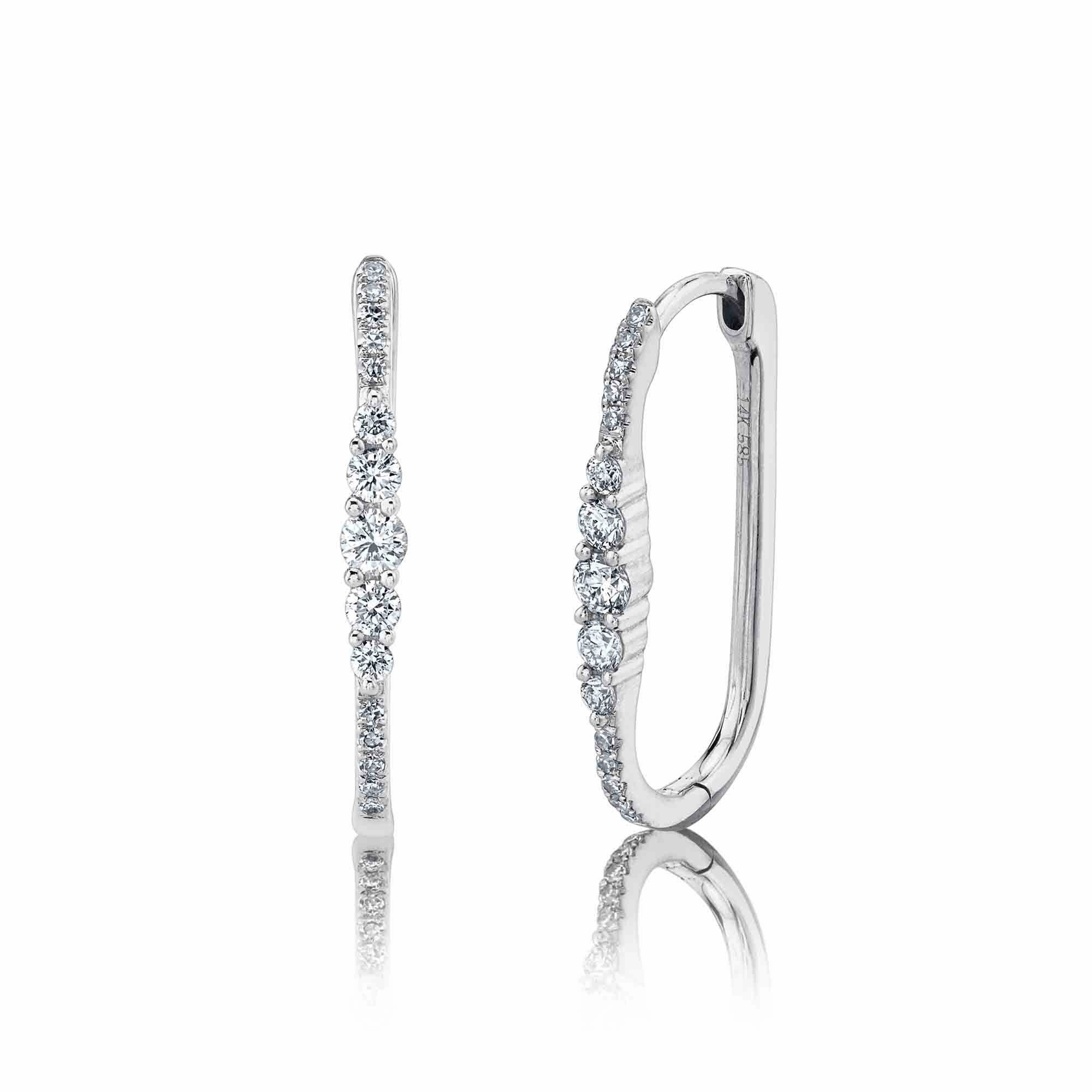 Shy Creation 0.29Ct Diamond Oval Hoop Earring SC55022230H0.80