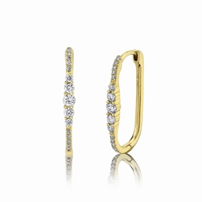 Shy Creation 0.29Ct Diamond Oval Hoop Earring SC55022231H0.80