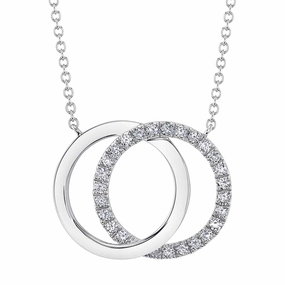 Shy Creation 0.31Ct Diamond Love Knot Circle Necklace SC55022495