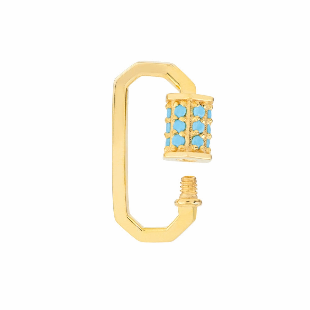 Simulated Turquoise Carabiner Clasp
