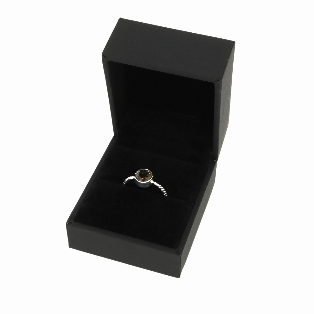 Smokey Quartz Sterling Silver Twisted Rope Ring