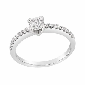 Solitaire en or blanc , diamant certifi GIA