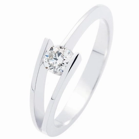 Solitaire en or blanc diamant certifi GIA