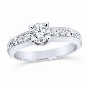 Solitaire en or blanc diamant certifi GIA.
