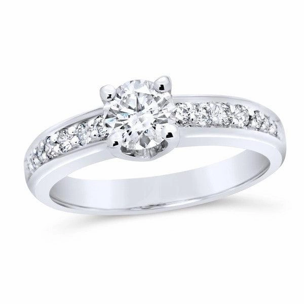 Solitaire en or blanc diamant certifi GIA.