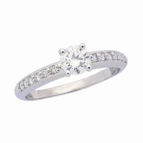 Solitaire en or blanc, diamant certifi GIA.