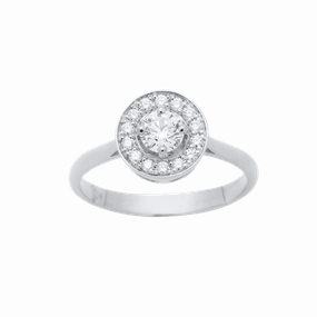 Solitaire en or blanc, diamant certifi GIA