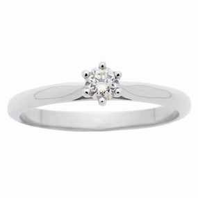 Solitaire en or blanc serti d'un diamant.