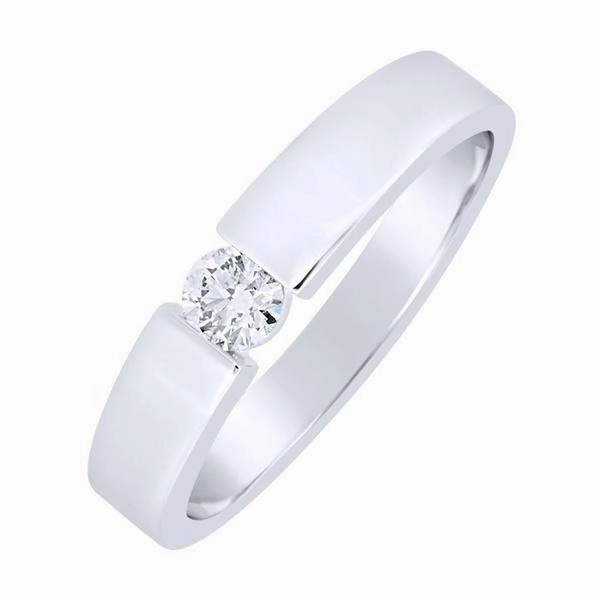 Solitaire en or blanc serti d'un diamant