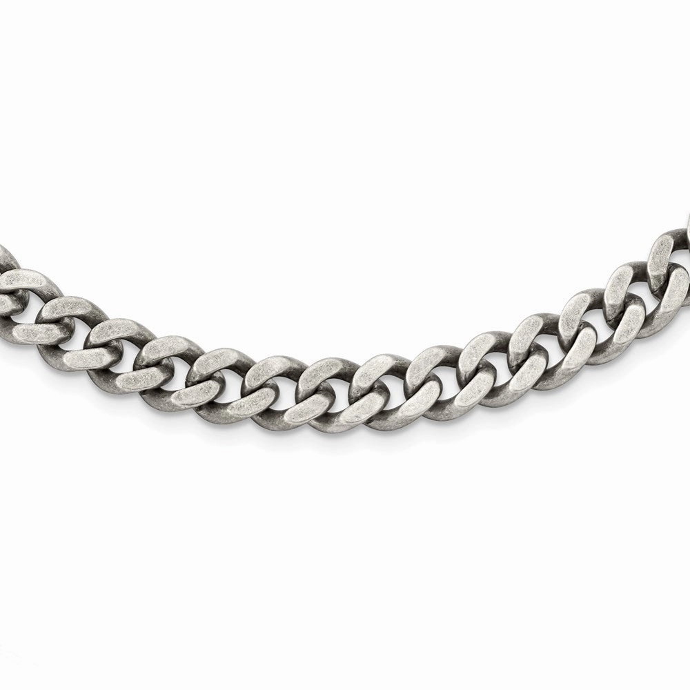 Stainless Steel 9.25mm Oxidized Curb Chain | SRN1612