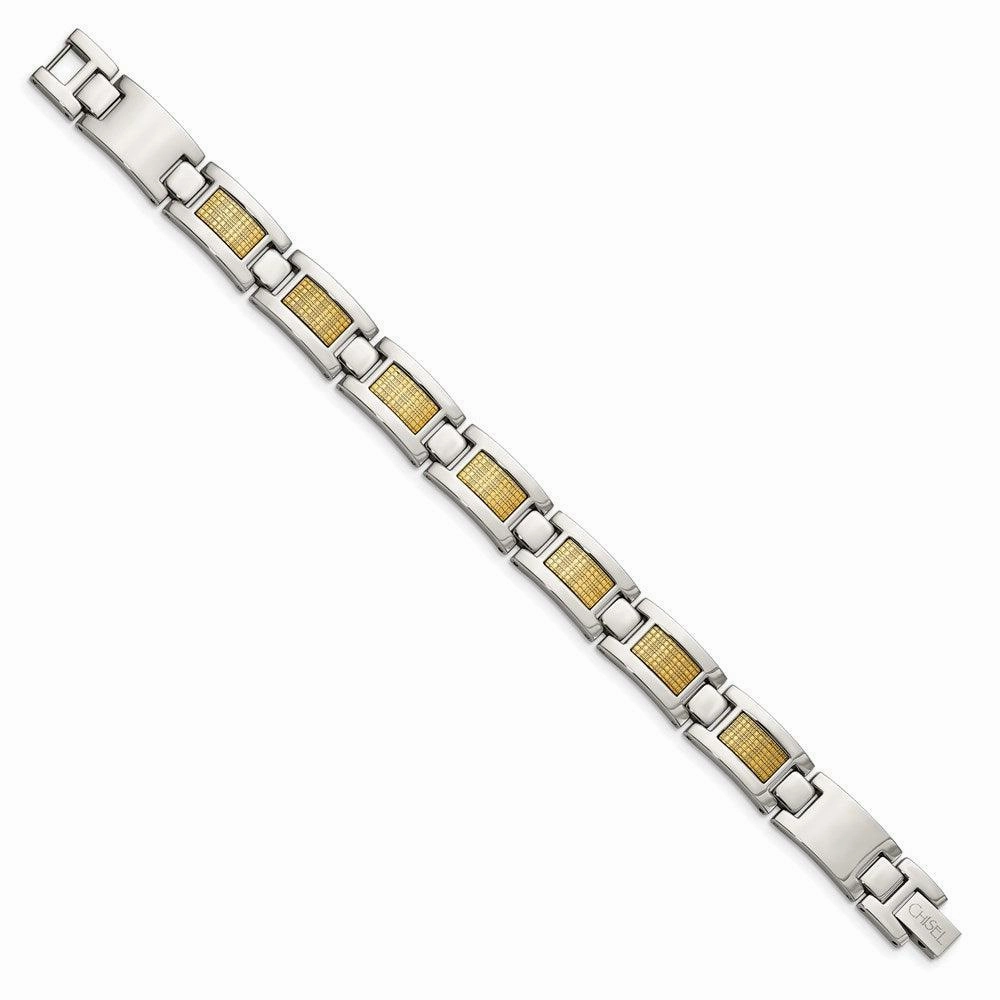 Stainless Steel & 18k Gold Foil 8.25in Bracelet